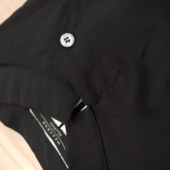 MAX MARA WEEKEND Black Cotton Lycra Button High Collar Office Long Sleeve Shirt - Picture 9 of 9